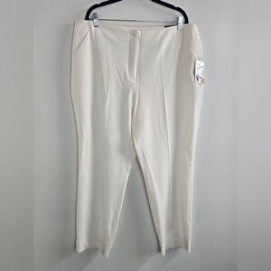 Worthington Slim Ankle High-Rise Trouser Pants Sz 18 White